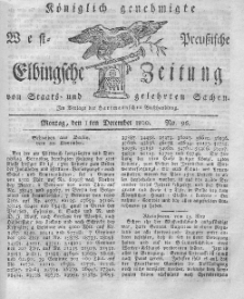 Elbingsche Zeitung, No. 96 Montag, 1 Dezember 1800