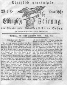 Elbingsche Zeitung, No. 100 Montag, 15 Dezember 1800