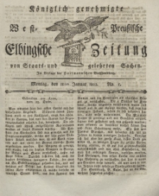 Elbingsche Zeitung, No. 5 Montag, 18 Januar 1802