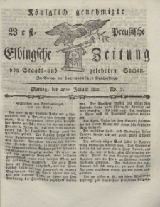 Elbingsche Zeitung, No. 7 Montag, 25 Januar 1802