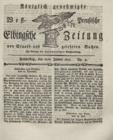 Elbingsche Zeitung, No. 8 Donnerstag, 28 Januar 1802