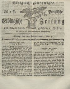 Elbingsche Zeitung, No. 9 Montag, 1 Februar 1802
