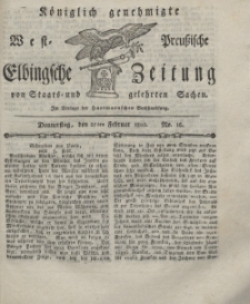 Elbingsche Zeitung, No. 16 Donnerstag, 25 Februar 1802