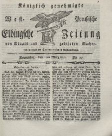 Elbingsche Zeitung, No. 20 Donnerstag, 11 März 1802