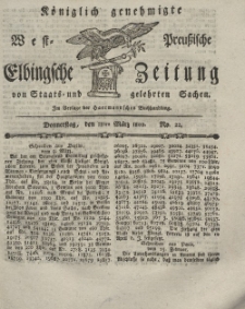 Elbingsche Zeitung, No. 22 Donnerstag, 18 März 1802