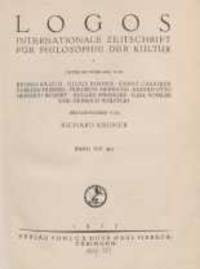 Logos internationale Zeitschrift f&uuml;r Philosophie der Kultur, XVI. Jahrgang, 1927, H. 1-3