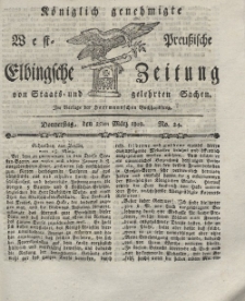 Elbingsche Zeitung, No. 24 Donnerstag, 25 März 1802