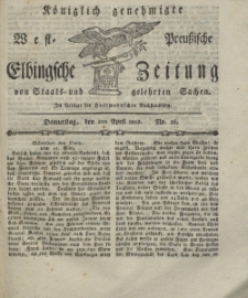 Elbingsche Zeitung, No. 26 Donnerstag, 1 April 1802
