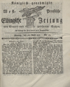 Elbingsche Zeitung, No. 27 Montag, 5 April 1802