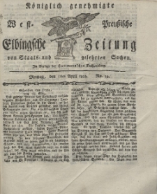 Elbingsche Zeitung, No. 29 Montag, 12 April 1802