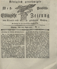 Elbingsche Zeitung, No. 31 Montag, 19 April 1802