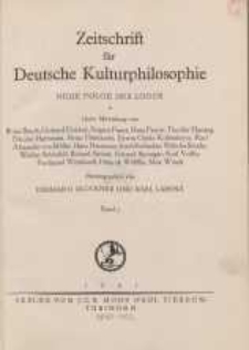 Zeitschrift für Deutsche Kulturphilosophie, 1941, Bd. 7, H. 1