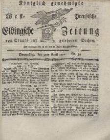 Elbingsche Zeitung, No. 34 Donnerstag, 29 April 1802