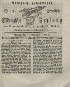 Elbingsche Zeitung, No. 39 Montag, 17 Mai 1802