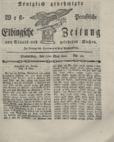Elbingsche Zeitung, No. 42 Donnerstag, 27 Mai 1802