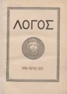 Logos internationale Zeitschrift für Philosophie der Kultur, VIII. Jahrgang, 1919/20, H. 1-3