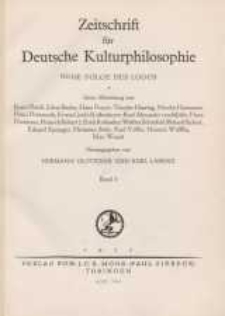 Zeitschrift für Deutsche Kulturphilosophie, 1937, Bd. 3, H. 1