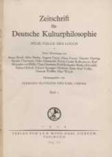 Zeitschrift f&uuml;r Deutsche Kulturphilosophie, 1939, Bd. 5, H. 1