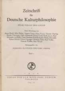 Zeitschrift für Deutsche Kulturphilosophie, 1939, Bd. 5, H. 1