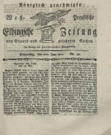 Elbingsche Zeitung, No. 46 Donnerstag, 10 Juni 1802