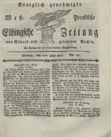 Elbingsche Zeitung, No. 47 Montag, 14 Juni 1802