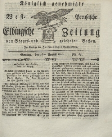 Elbingsche Zeitung, No. 65 Montag, 16 August 1802