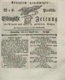 Elbingsche Zeitung, No. 66 Donnerstag, 19 August 1802