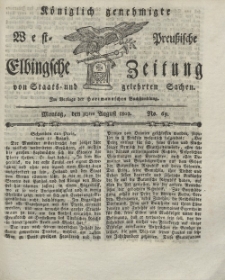 Elbingsche Zeitung, No. 69 Montag, 30 August 1802