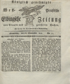 Elbingsche Zeitung, No. 70 Donnerstag, 2 September 1802