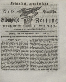 Elbingsche Zeitung, No. 75 Montag, 20 September 1802