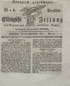 Elbingsche Zeitung, No. 76 Donnerstag, 23 September 1802