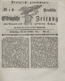 Elbingsche Zeitung, No. 86 Donnerstag, 28 Oktober 1802