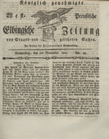 Elbingsche Zeitung, No. 88 Donnerstag, 4 November 1802