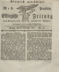Elbingsche Zeitung, No. 89 Montag, 8 November 1802