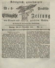 Elbingsche Zeitung, No. 91 Montag, 15 November 1802