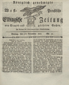 Elbingsche Zeitung, No. 91 Montag, 15 November 1802