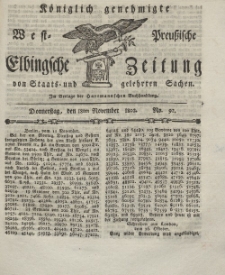 Elbingsche Zeitung, No. 92 Donnerstag, 18 November 1802