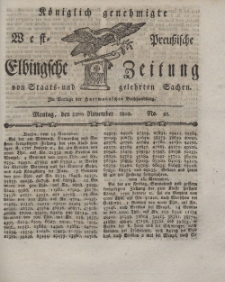 Elbingsche Zeitung, No. 93 Montag, 22 November 1802