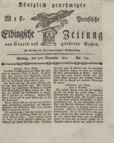 Elbingsche Zeitung, No. 103 Montag, 27 Dezember 1802