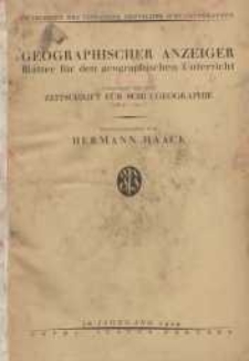 Geographischer Anzeiger: Blätter für den Geographischen Unterricht vereinigt mit der Zeitschrift für Schulgeographie, 30. Jahrgang, 1929