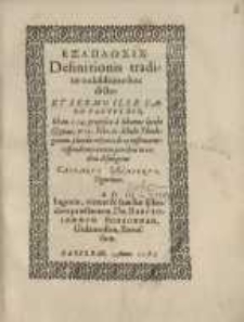 Exaplosis Definitionis traditae nobilissimo hoc dicto: Et Sermo Ille Caro Factus Est...