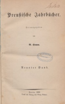Preußische Jahrbücher, 1862, Bd 9.