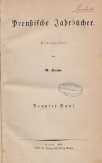 Preußische Jahrbücher, 1862, Bd 9.