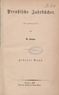 Preußische Jahrbücher, 1862, Bd 10.