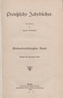 Preußische Jahrbücher, 1917, Bd 170.