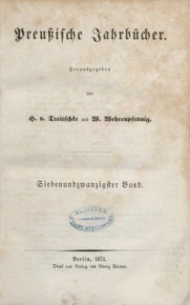 Preußische Jahrbücher, 1871, Bd 27.