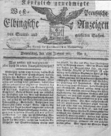 Elbingsche Zeitung, No. 1 Donnerstag, 3 Januar 1811