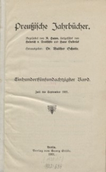 Preußische Jahrbücher, 1921, Bd 185/186.