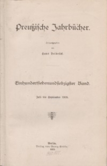 Preußische Jahrbücher, 1919, Bd 177.