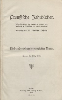 Preußische Jahrbücher, 1923, Bd 191/192.
